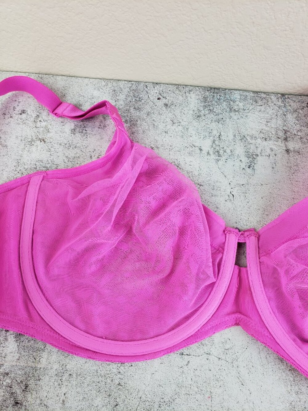 Curvy Couture FLIRT No Show Lace Unlined Underwire Bra Pink size 40G T-Shirt Bra - Picture 8 of 11